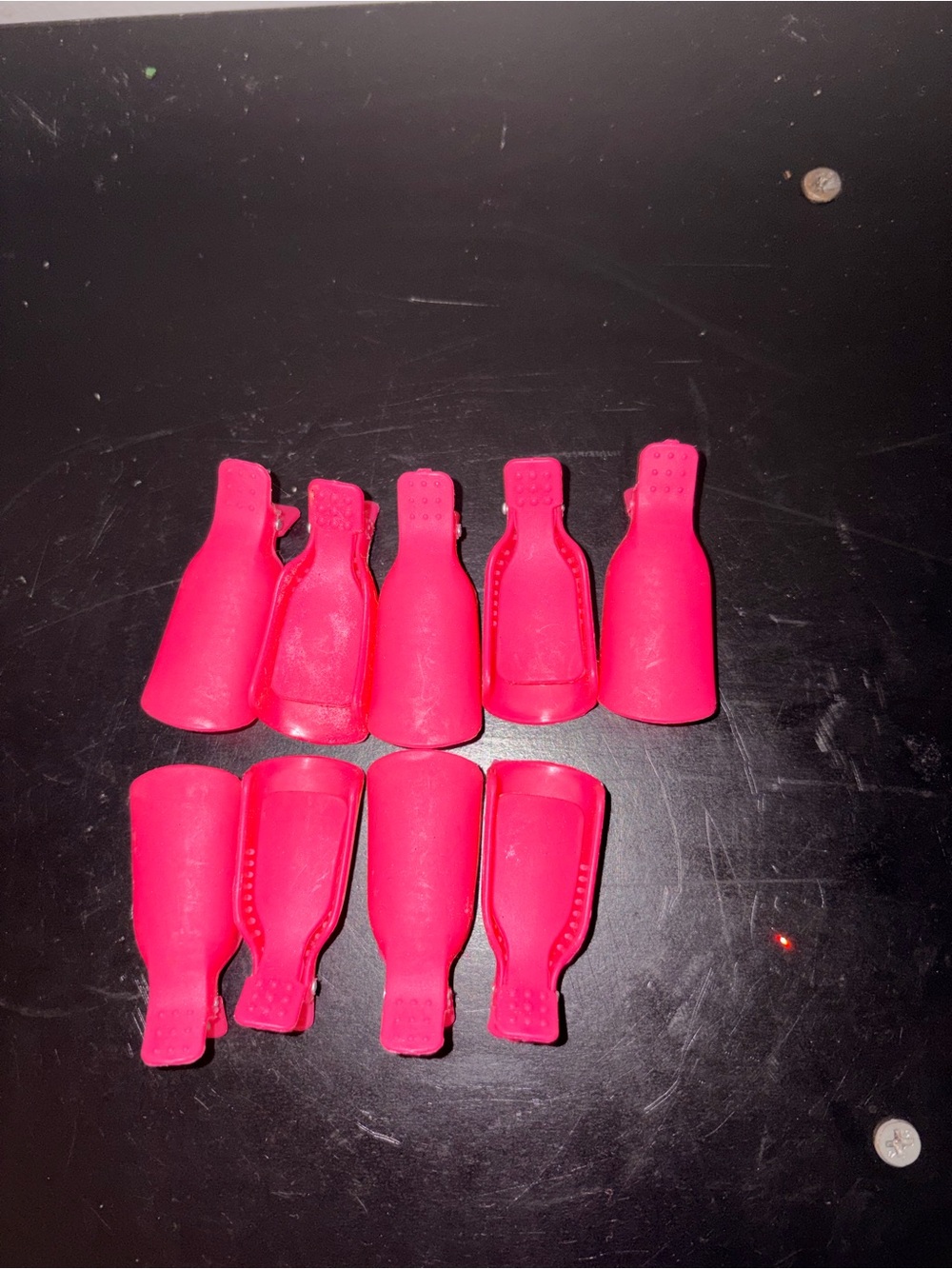 Reusable Pink Nail Polish Removal Clips - Set of 9